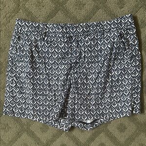 Level 99 High Waist Navy and White Patterned Shorts